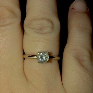 .58 carat pure colorless moissanite diamond ring